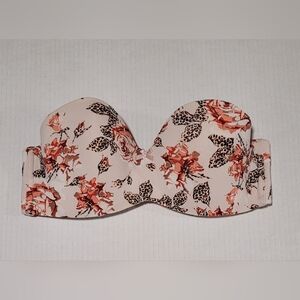 34C La Vie En Rose~ Floral & Leopard Strapless Bra
